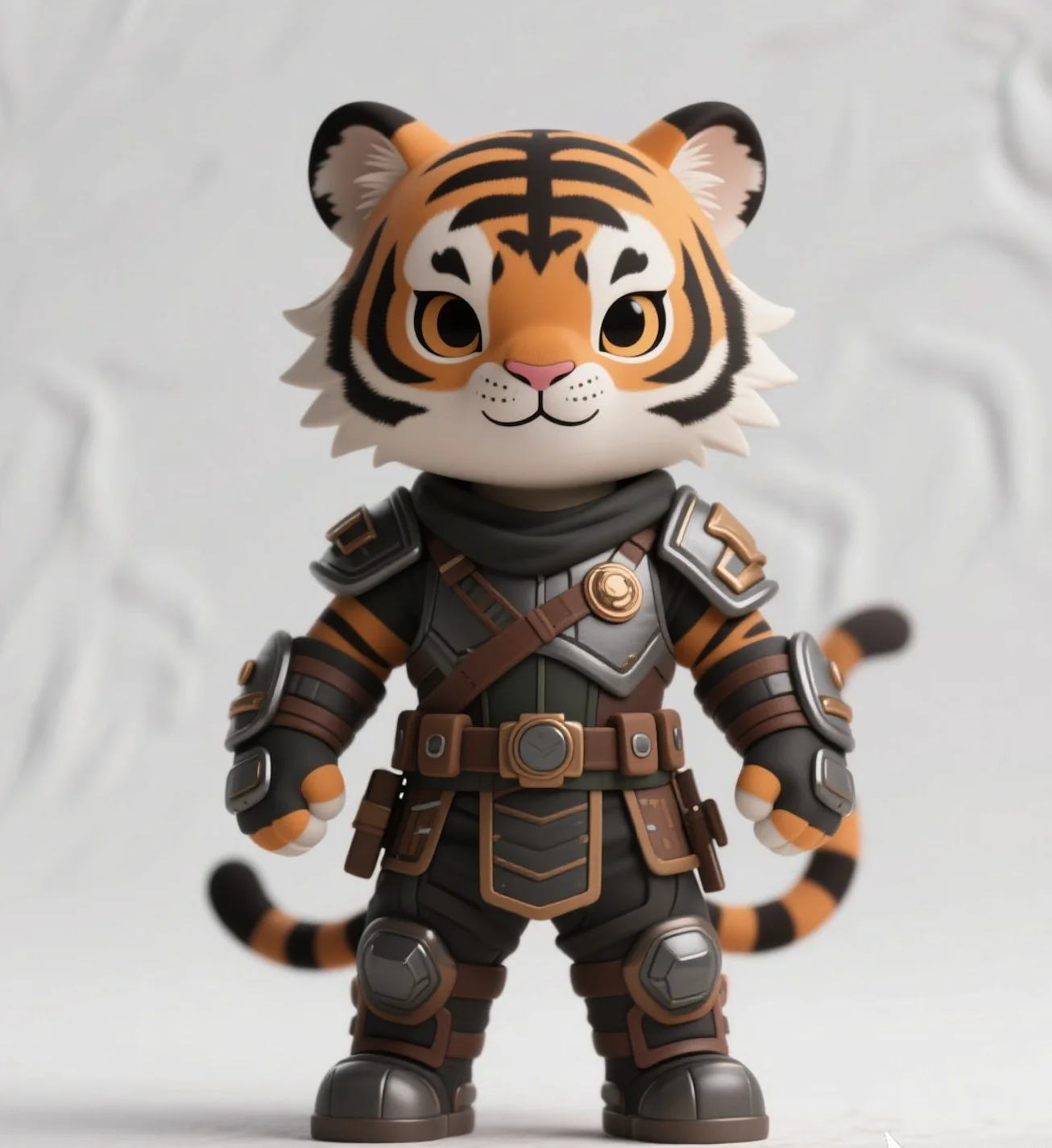 Blind-box style knight character with silver helmet and blue cape